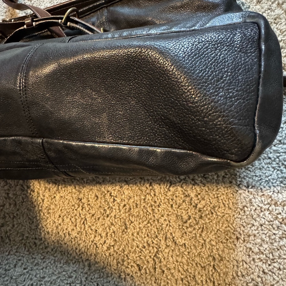 Coach Rare Dark Brown and Black Leather Convertible Shoulder Bag - Picture 9 of 14